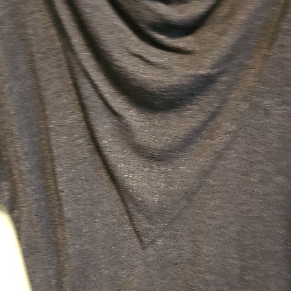 Vera Wang Dark Gray Drape Neck Top